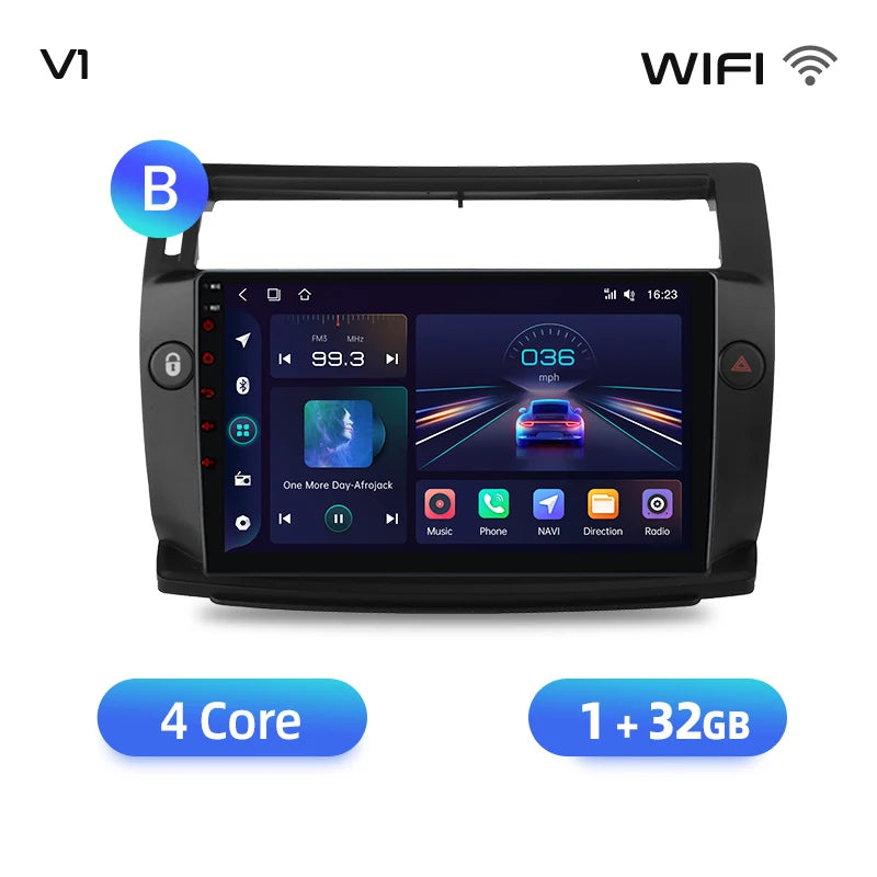 Junsun Android inalámbrico CarPlay Auto Radio de coche para Citroen C4 c-triomphe c-quatre 2004-2009 sistemas inteligentes DSP SWC RDS GPS