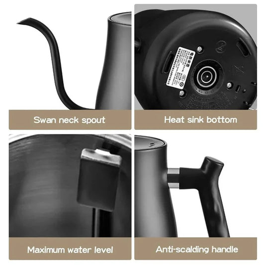 Hervidor eléctrico inteligente de temperatura constante de 1000W, cafetera hecha a mano, olla con cuello de cisne utilizada para preparar leche en polvo