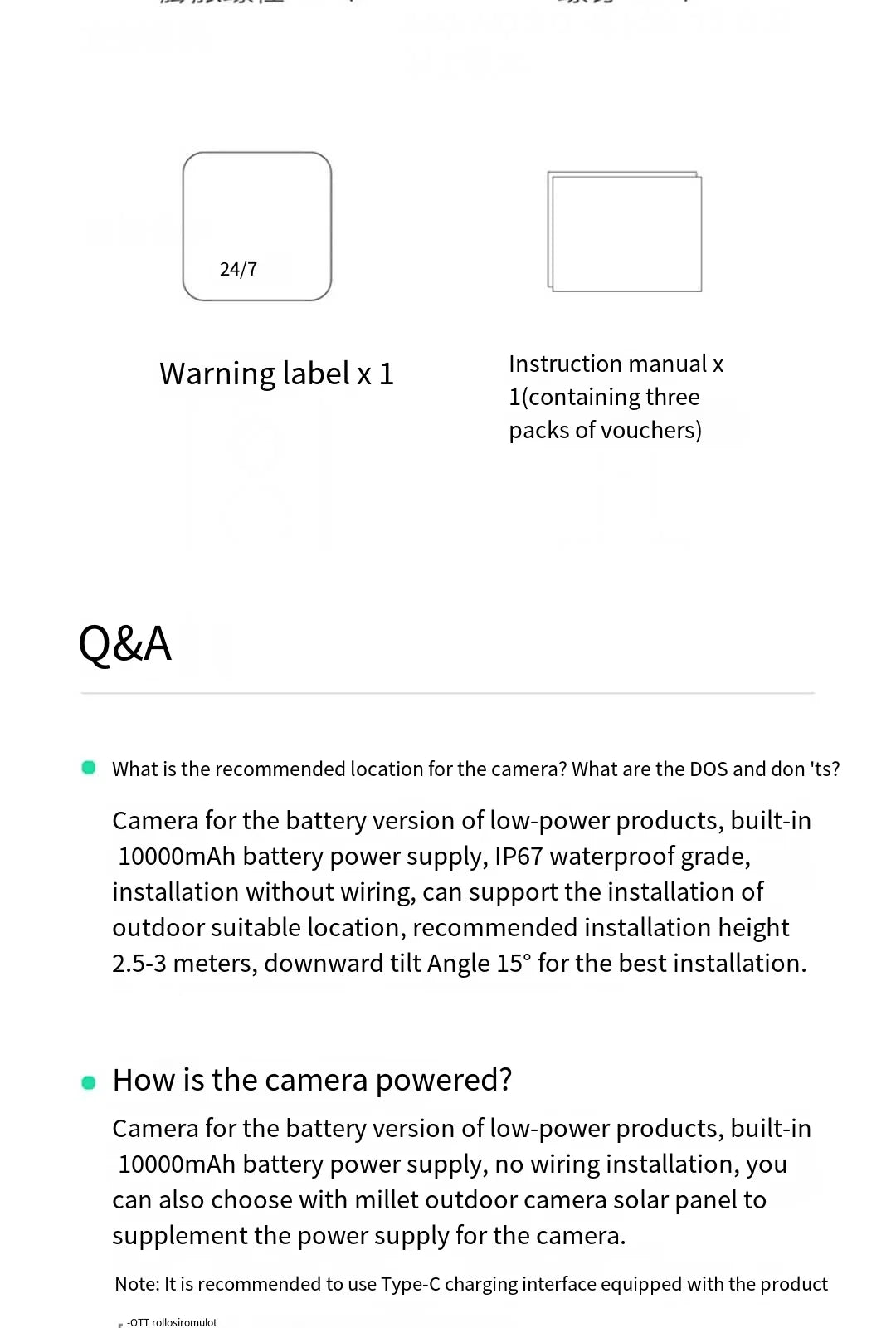 Xiaomi Mijia APP IP67 impermeable 10000mah batería cámara IP inteligente para exteriores 2,5k HD cámara de visión nocturna infrarroja de seguridad inalámbrica
