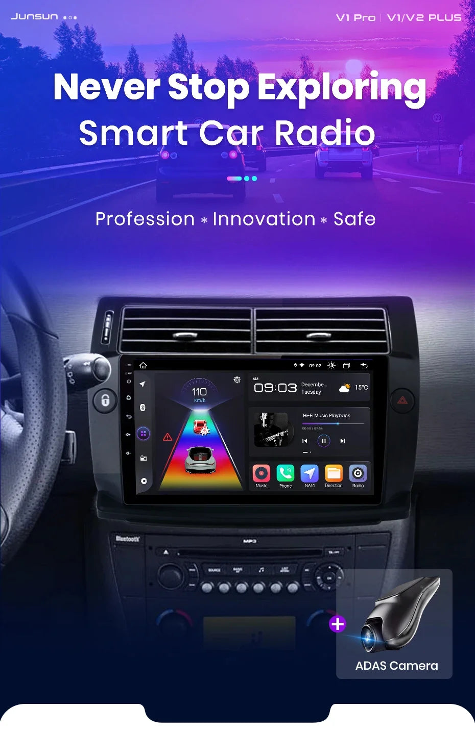 Junsun Android inalámbrico CarPlay Auto Radio de coche para Citroen C4 c-triomphe c-quatre 2004-2009 sistemas inteligentes DSP SWC RDS GPS