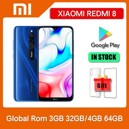 Original Xiaomi Redmi 8 4GB 64GB 4G Smartphone Dual SIM 6,22 ''12MP + 2MP + 8MP 4700 mAh Snapdragon 439 octa-core 4G LTE teléfono móvil
