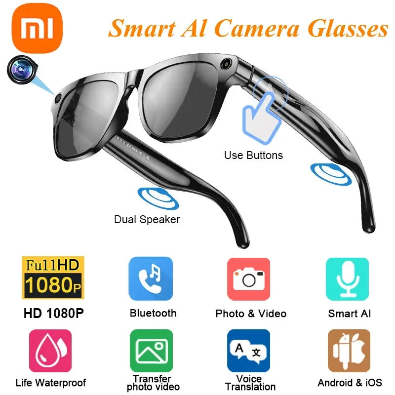 Xiaomi 4K HD gafas inteligentes AI GPT cámara Bluetooth llamada 260Mah batería asistente de voz traducción identificar objetos gafas inteligentes