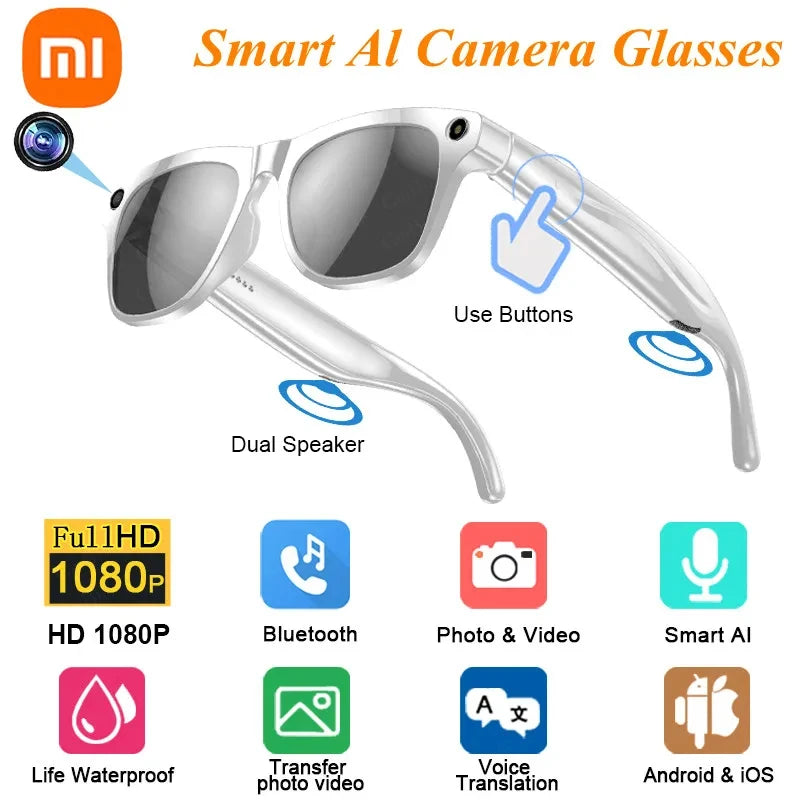 Xiaomi 4K HD gafas inteligentes AI GPT cámara Bluetooth llamada 260Mah batería asistente de voz traducción identificar objetos gafas inteligentes